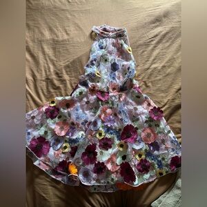 Lulus Pink 3D Floral Embroidered Dress